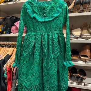 Elegant Kids Formal Lace Dress in Green